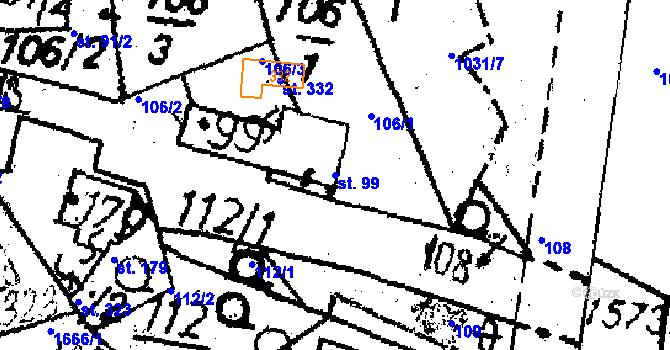 Parcela st. 99 v KÚ Dešenice, Katastrální mapa