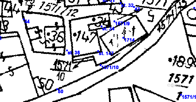 Parcela st. 147 v KÚ Dešenice, Katastrální mapa