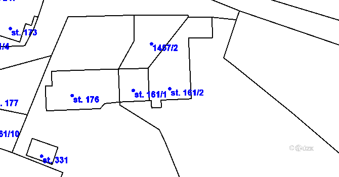 Parcela st. 161/2 v KÚ Dešenice, Katastrální mapa