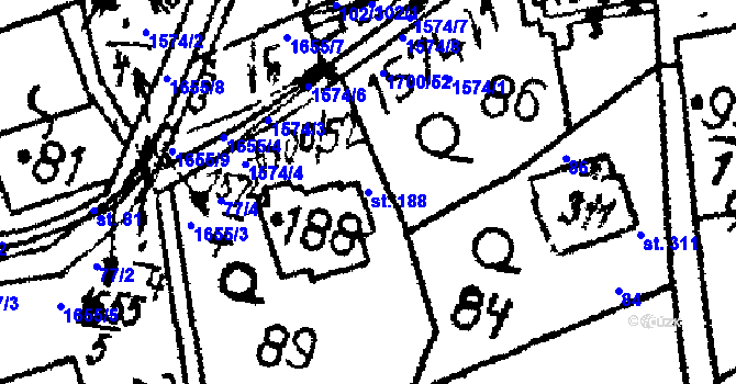 Parcela st. 188 v KÚ Dešenice, Katastrální mapa