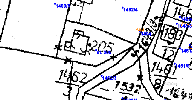Parcela st. 205 v KÚ Dešenice, Katastrální mapa