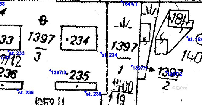 Parcela st. 234 v KÚ Dešenice, Katastrální mapa