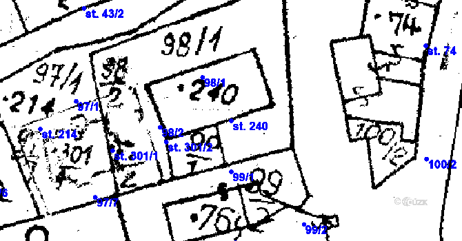 Parcela st. 240 v KÚ Dešenice, Katastrální mapa