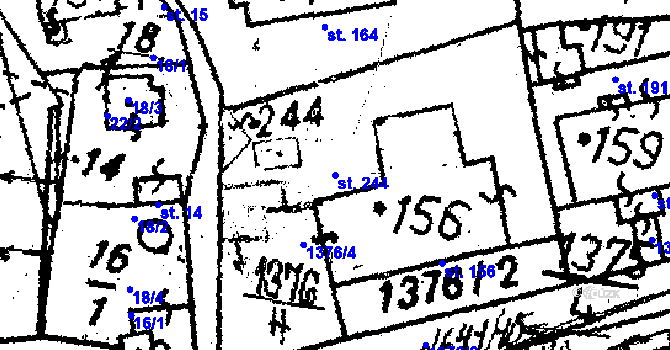 Parcela st. 244 v KÚ Dešenice, Katastrální mapa