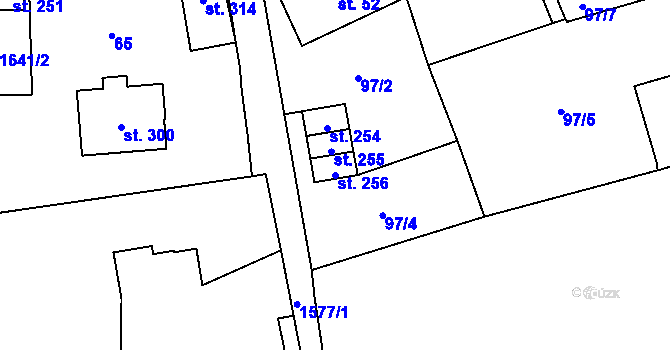 Parcela st. 256 v KÚ Dešenice, Katastrální mapa