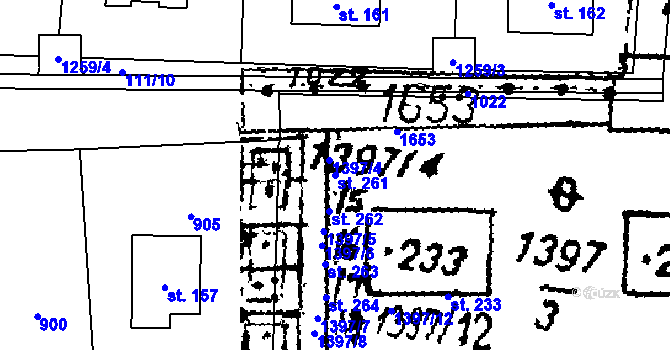 Parcela st. 261 v KÚ Dešenice, Katastrální mapa