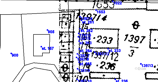 Parcela st. 263 v KÚ Dešenice, Katastrální mapa