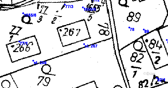Parcela st. 267 v KÚ Dešenice, Katastrální mapa