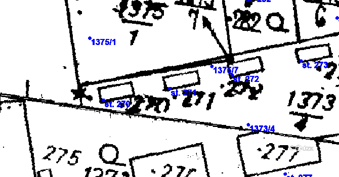 Parcela st. 271 v KÚ Dešenice, Katastrální mapa
