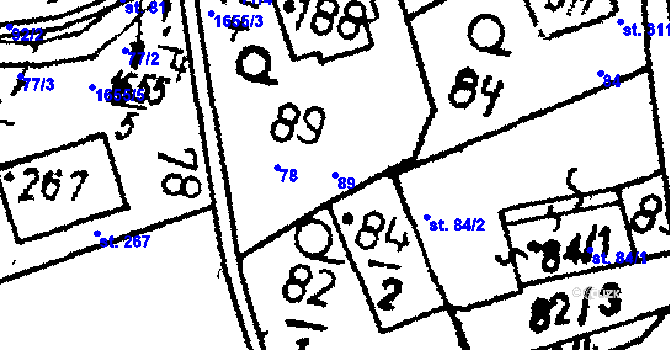 Parcela st. 89 v KÚ Dešenice, Katastrální mapa