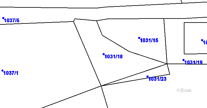 Parcela st. 1031/18 v KÚ Dešenice, Katastrální mapa