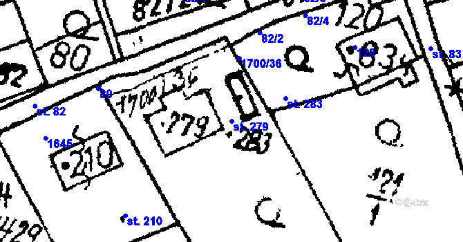 Parcela st. 279 v KÚ Dešenice, Katastrální mapa