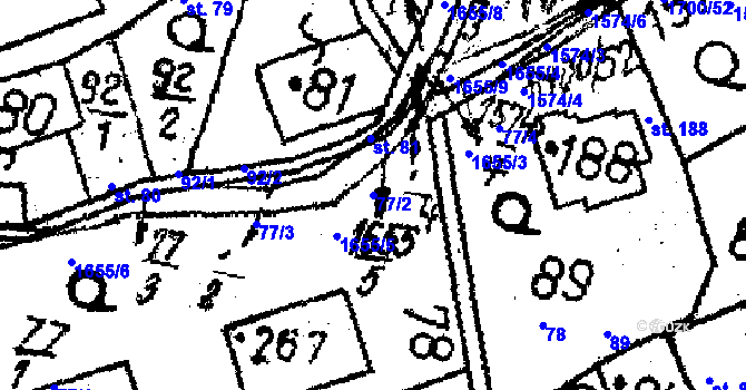 Parcela st. 77/2 v KÚ Dešenice, Katastrální mapa