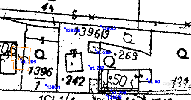 Parcela st. 269 v KÚ Dešenice, Katastrální mapa