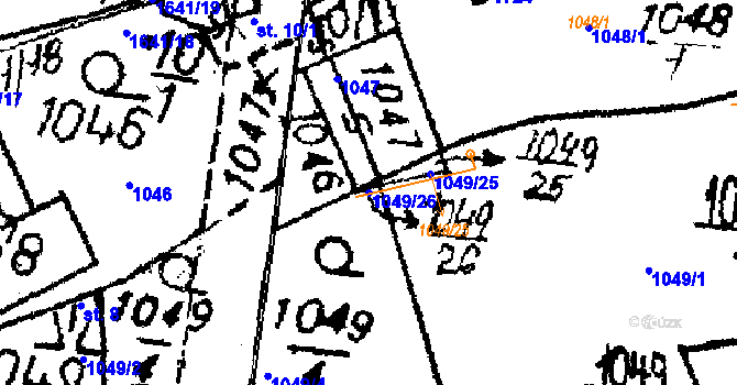 Parcela st. 1049/26 v KÚ Dešenice, Katastrální mapa