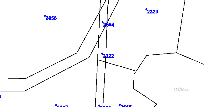 Parcela st. 2322 v KÚ Dančovice, Katastrální mapa