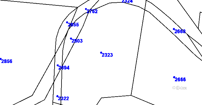 Parcela st. 2323 v KÚ Dančovice, Katastrální mapa