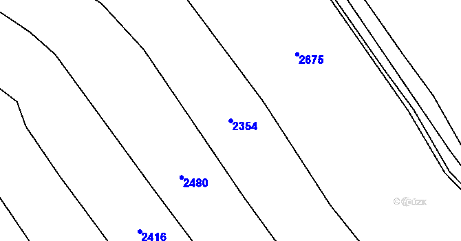 Parcela st. 2354 v KÚ Dančovice, Katastrální mapa