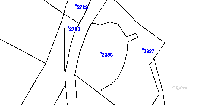 Parcela st. 2388 v KÚ Dančovice, Katastrální mapa