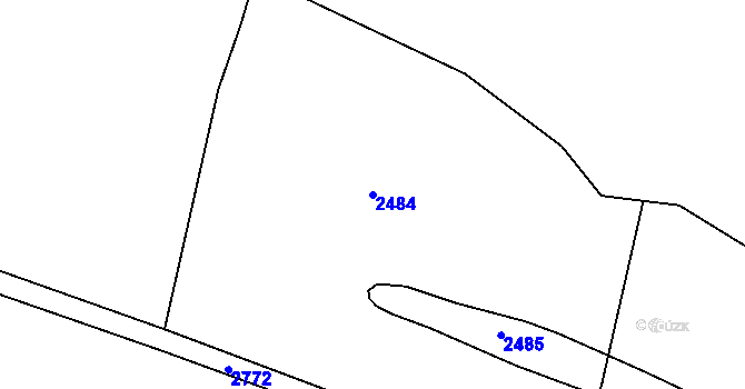 Parcela st. 2484 v KÚ Dančovice, Katastrální mapa