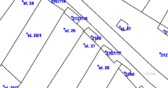 Parcela st. 27 v KÚ Dančovice, Katastrální mapa