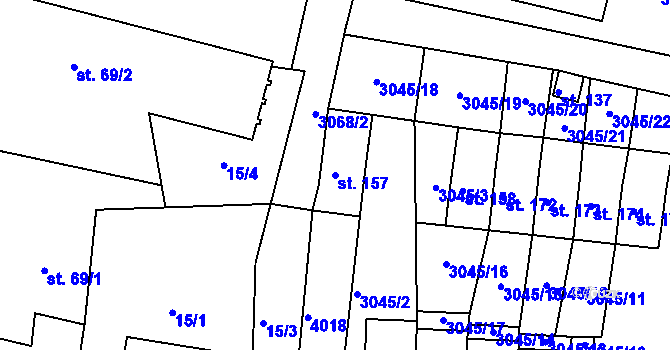 Parcela st. 157 v KÚ Dešná u Dačic, Katastrální mapa