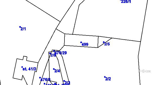 Parcela st. 36 v KÚ Dešná u Zlína, Katastrální mapa