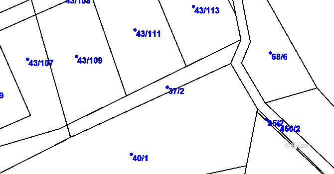 Parcela st. 37/2 v KÚ Dešná u Zlína, Katastrální mapa