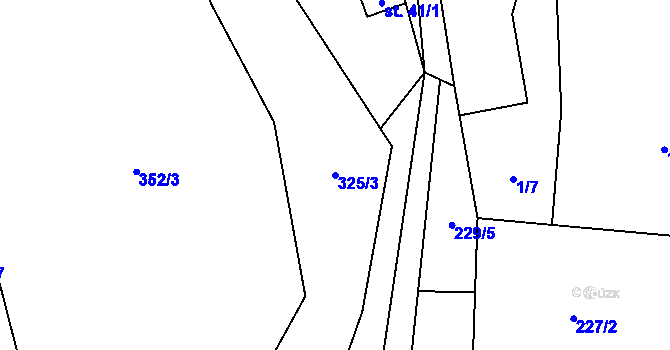 Parcela st. 325/3 v KÚ Dešná u Zlína, Katastrální mapa