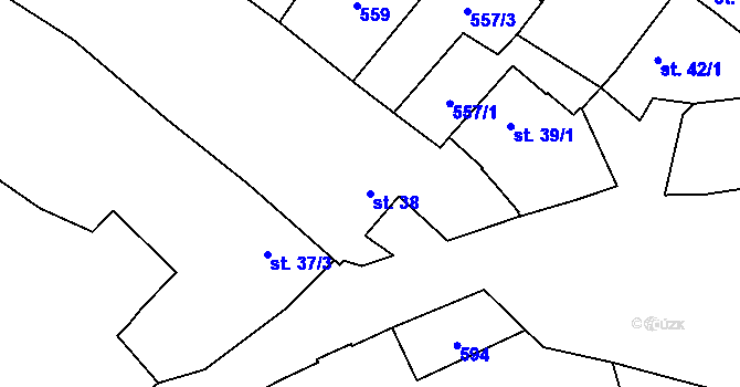 Parcela st. 38 v KÚ Velký Dešov, Katastrální mapa