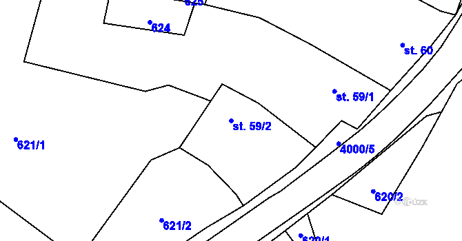 Parcela st. 59/2 v KÚ Velký Dešov, Katastrální mapa