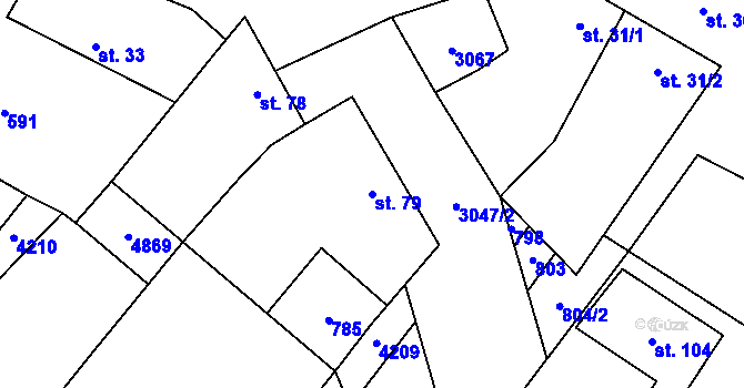 Parcela st. 79 v KÚ Velký Dešov, Katastrální mapa