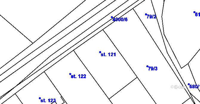 Parcela st. 121 v KÚ Velký Dešov, Katastrální mapa