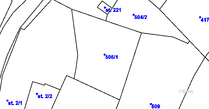 Parcela st. 506/1 v KÚ Velký Dešov, Katastrální mapa