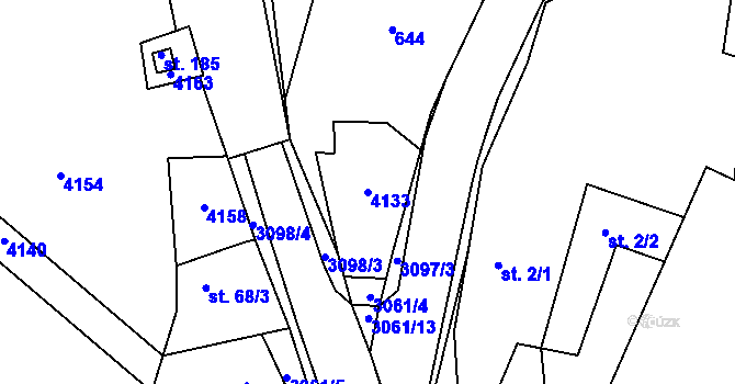 Parcela st. 4133 v KÚ Velký Dešov, Katastrální mapa