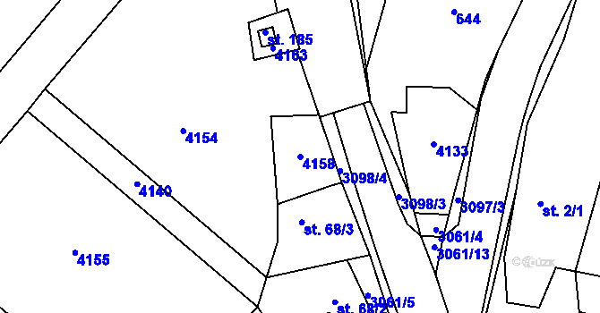 Parcela st. 4158 v KÚ Velký Dešov, Katastrální mapa