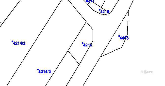 Parcela st. 4216 v KÚ Velký Dešov, Katastrální mapa