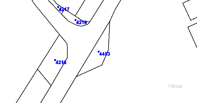 Parcela st. 4453 v KÚ Velký Dešov, Katastrální mapa