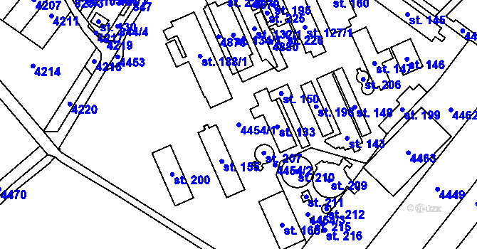 Parcela st. 4454/1 v KÚ Velký Dešov, Katastrální mapa