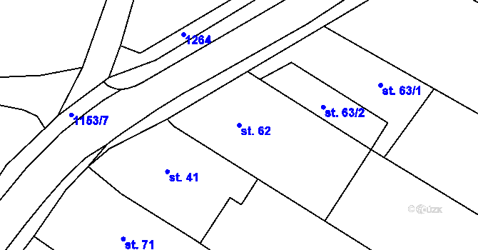 Parcela st. 62 v KÚ Malý Dešov, Katastrální mapa