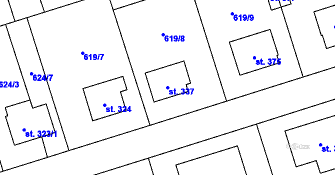 Parcela st. 337 v KÚ Deštná u Jindřichova Hradce, Katastrální mapa