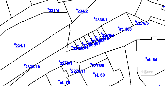 Parcela st. 466 v KÚ Deštná u Jindřichova Hradce, Katastrální mapa