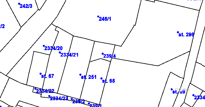 Parcela st. 239/4 v KÚ Deštná u Jindřichova Hradce, Katastrální mapa