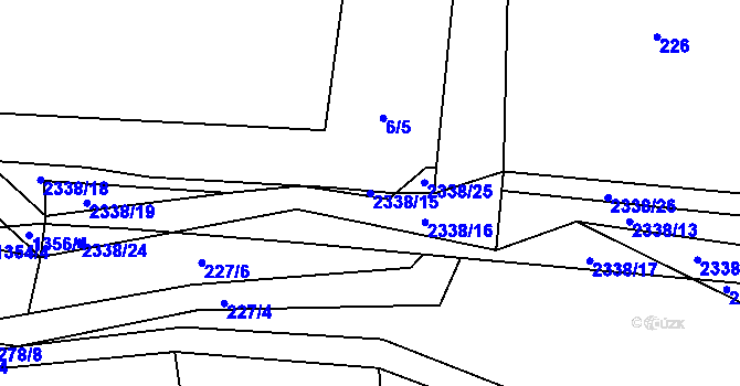 Parcela st. 2338/15 v KÚ Deštná u Jindřichova Hradce, Katastrální mapa