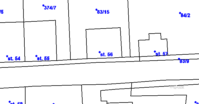 Parcela st. 56 v KÚ Horní Smržov, Katastrální mapa