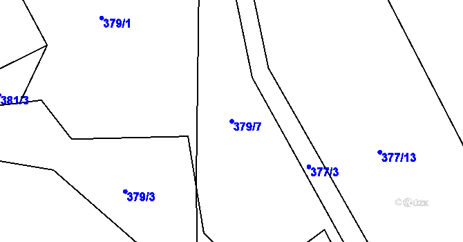 Parcela st. 379/7 v KÚ Horní Smržov, Katastrální mapa