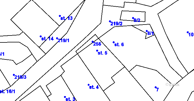 Parcela st. 5 v KÚ Rumberk, Katastrální mapa