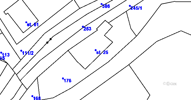 Parcela st. 25 v KÚ Rumberk, Katastrální mapa
