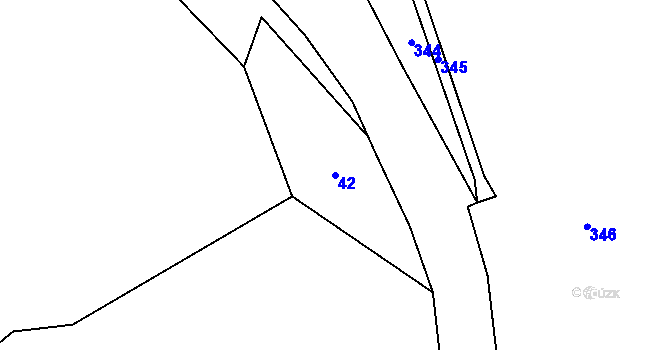Parcela st. 42 v KÚ Rumberk, Katastrální mapa