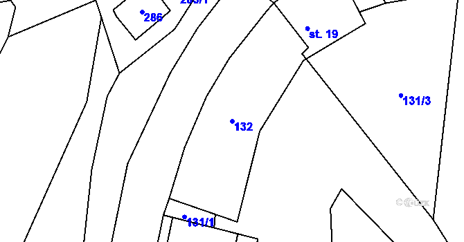 Parcela st. 132 v KÚ Rumberk, Katastrální mapa